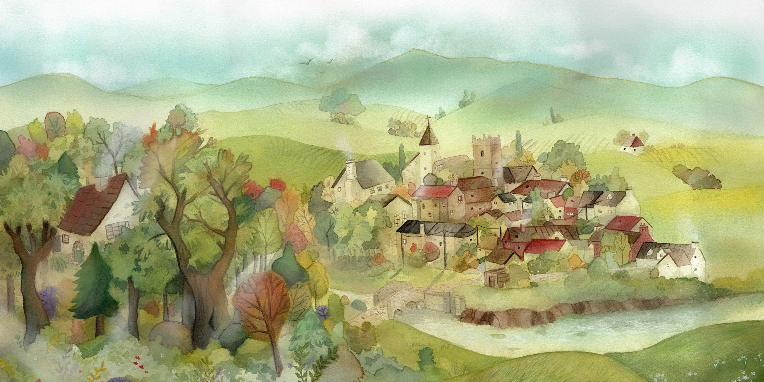 Once Upon a Time. An illustration from the personal project The Dreamless Bear, capturing a soft, magical fairytale world with gentle light, whimsical details, and a calm, slightly mysterious atmosphere.